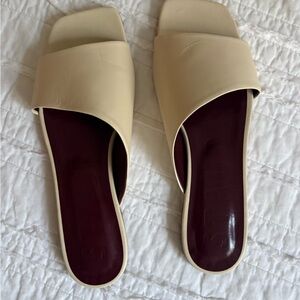 Staud Cream Slide Sandals